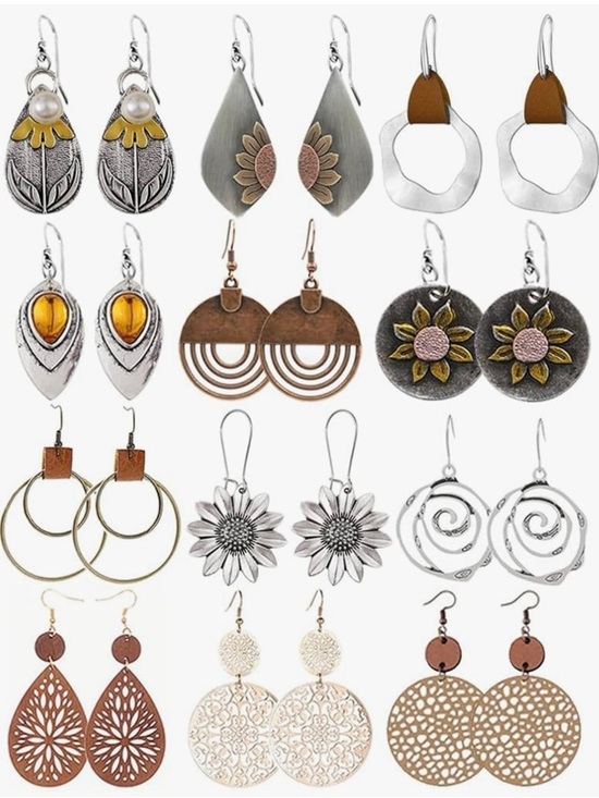 Jewelry - Floral and Hoop Earrings NEW